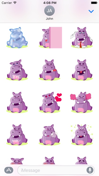 Hippo Cute Sticker