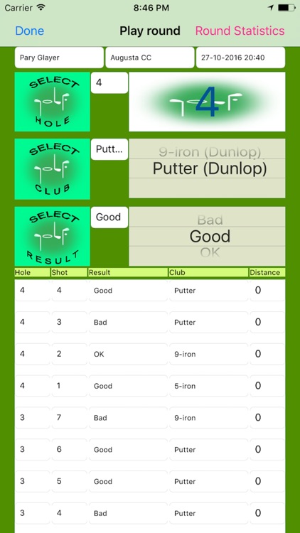 Golf Performance Stats