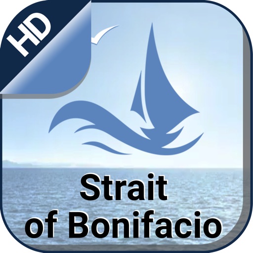Strait of Bonifacio offline nautical charts for boating cruising and fishing
