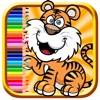 Kids Monster Tiger Cutie Coloring Book Paint Game