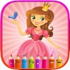 A Coloring Book of Princess for Children and Preschool: Edu Paint Learn to Draw, Color and shapes
