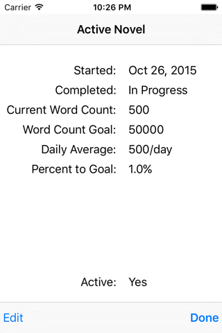 Novel Word Count screenshot 3