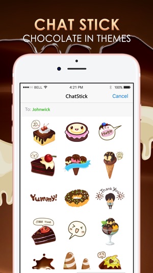 Chocolate Emoji Stickers Keyboard Themes ChatStick(圖1)-速報App