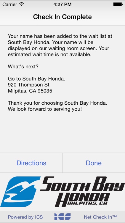 Net Check In - South Bay Honda