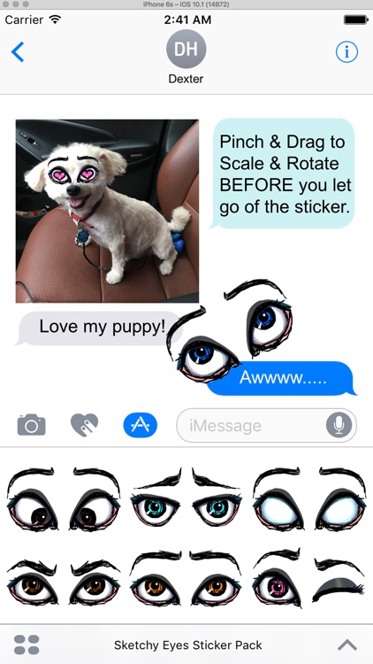 Sketchy Eyes add Expression to Texts Faces and Pix