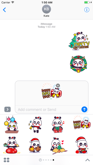 Merry Christmas Panda - Animated Emoticons(圖2)-速報App