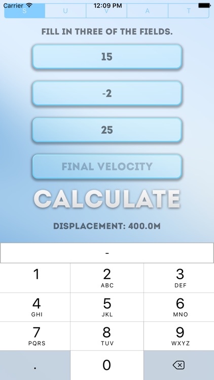 SUVAT Equation Solver