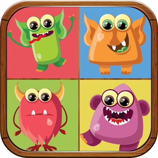 Cute Monsters Match Game for Kids