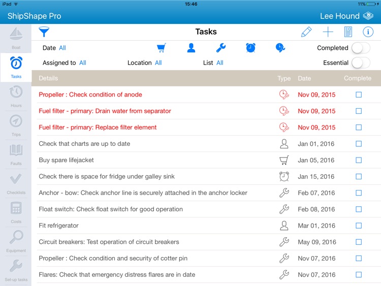 ShipShape Pro - Boat Maintenance App for iPad screenshot-0