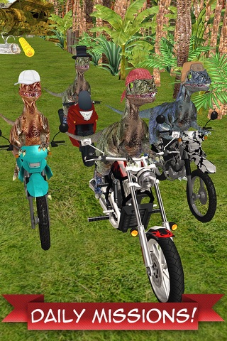 MotoRaptor - Velociraptor Motorcycle Jurassic Run screenshot 2
