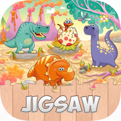 Dinosaur World Free Jigsaw Puzzle Games for kids Icon