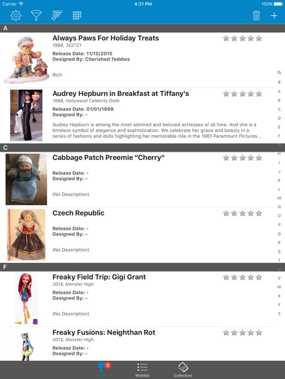 Doll Collectors and Manager for iPad