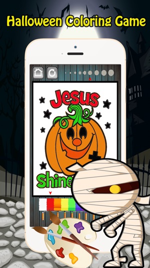 萬聖節著色書頁為孩子搗蛋趣味益智遊戲(圖1)-速報App