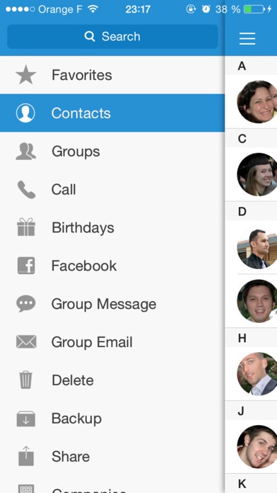 ContactsXL + Facebook Sync and Twitter Screenshot 2