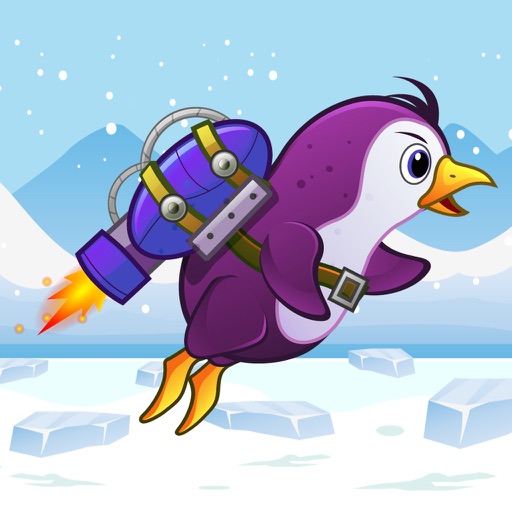 Jetpack Penguin Fly Icon