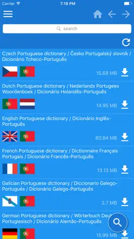 Game screenshot Португальско-Мультиязычный словарь mod apk