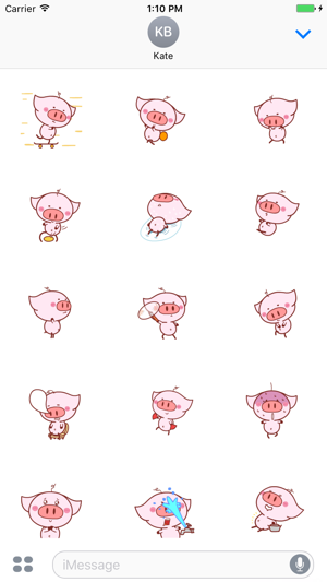 Nero piglet animated stickers pack