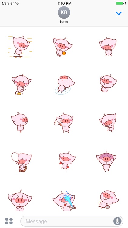 Nero piglet animated stickers pack