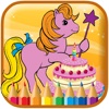 Party Pony Candy Cake Coloring Book Game For Kids