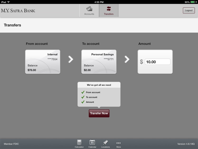 M.Y. Safra Bank - Mobile Banking for iPad screenshot-3