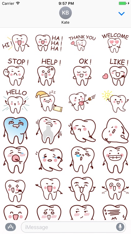 Cute Cartoon Tooth Emoji Pro #1