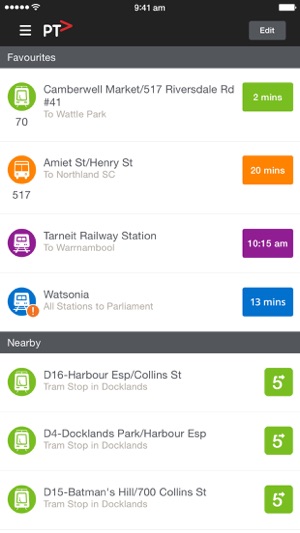 Public Transport Victoria app