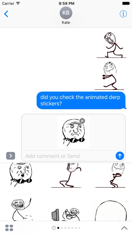 Animated Le Derp Meme Stickers for iMessage