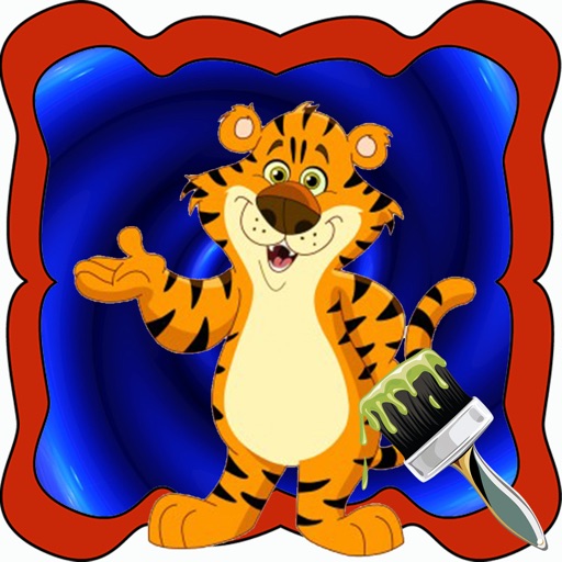 Tiger Family Cartoon Coloring Version
