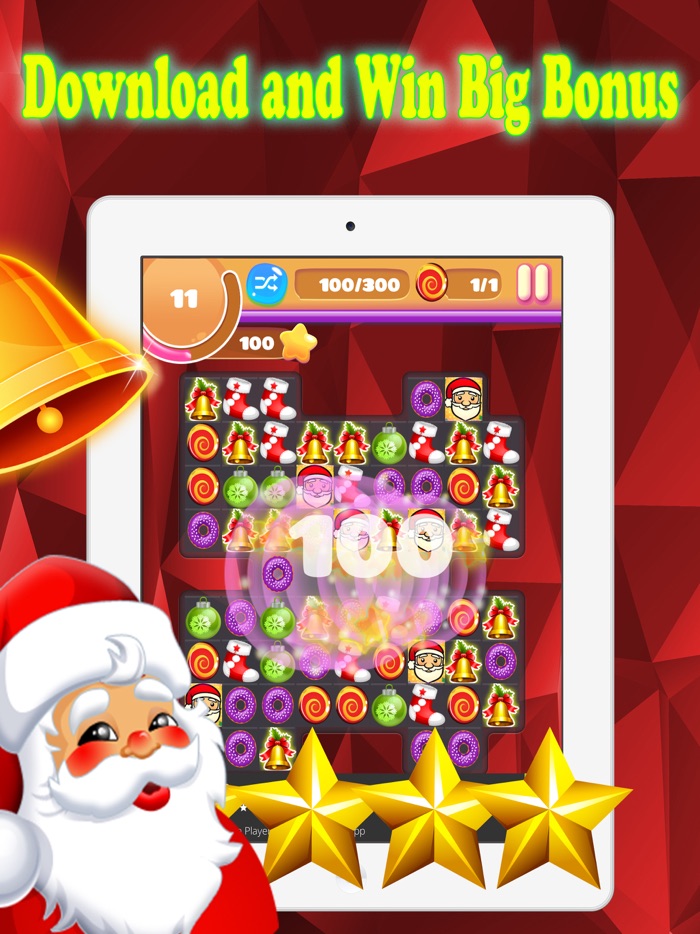 クリスマスのためにキャンディクッキーマッチメーカーヘキサパズル - Christmas game