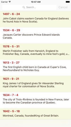 Timeline of Canada history expert