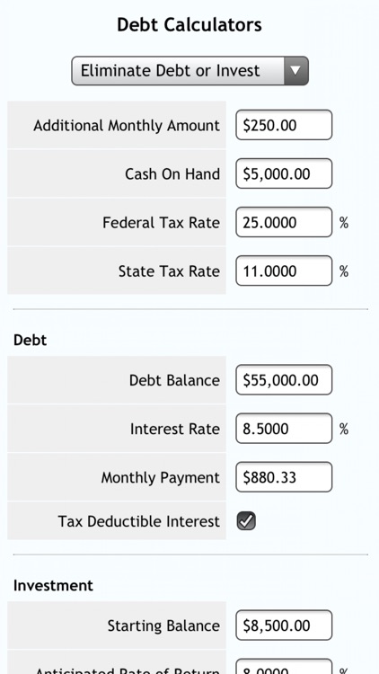 Debt Calcs