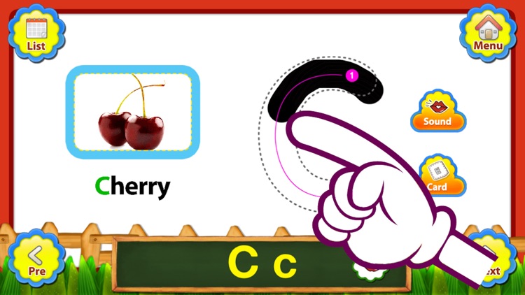 ABC Fruits & Vegetables English Flashcards