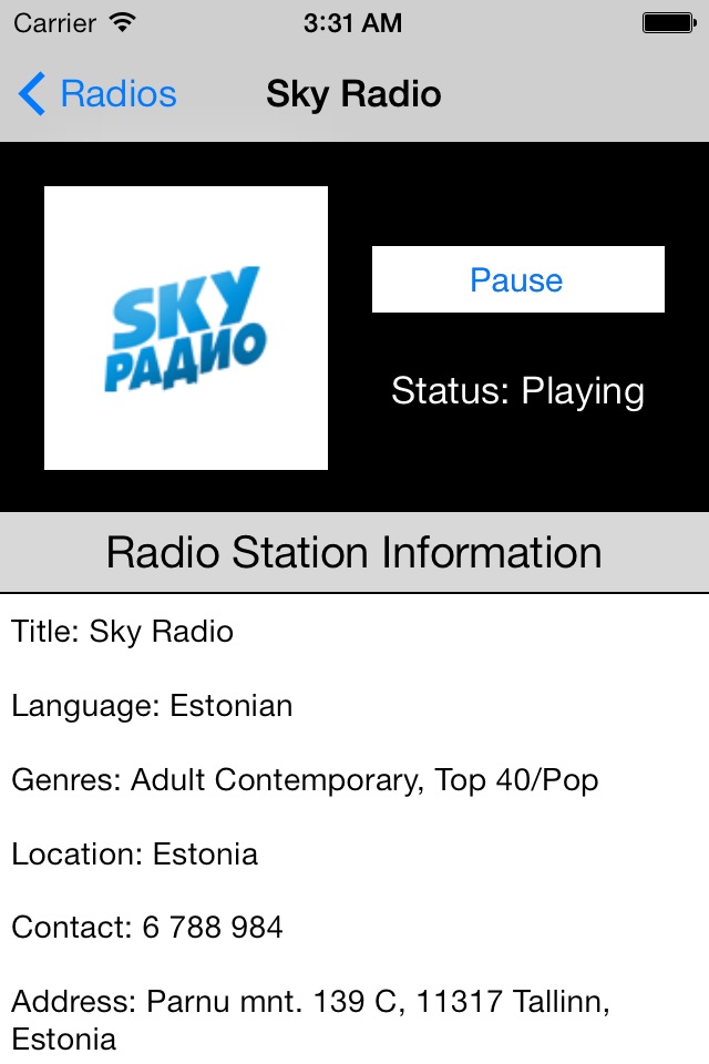 Estonia Radio Live Player (Eesti Raadio/Estonian) screenshot 3