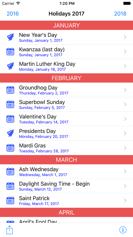 Holidays Calendar by usis GmbH (iOS Apps) — AppAgg