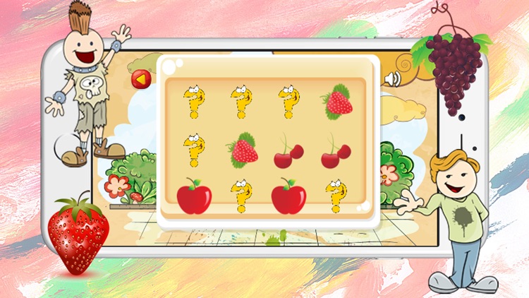 Cute fruit iq matching games for toddler