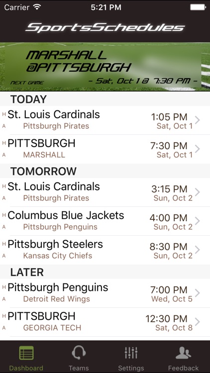Sports Schedules