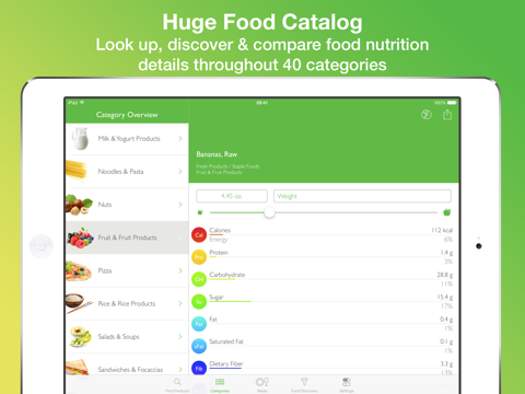 CalorieGuide Food Nutrition Facts Calculator for Fresh Produce & Healthy Diet Living screenshot 2