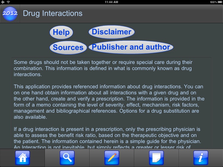 Drug Interactions for iPad