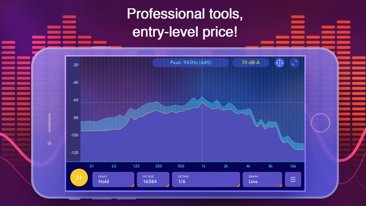 Audio spectrum analyzer and dB (decibel) meter screenshot-4