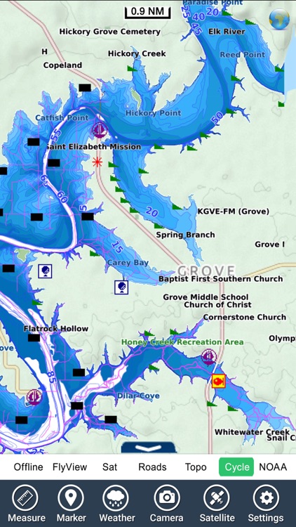 Grand Lake o the Cherokees GPS charts Navigator