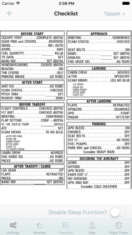 in Flight. Pilot's checklist, weather, flightTimer screenshot-3