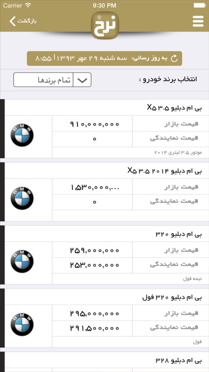 Nerkh - نرخ ارز - قيمت طلا و خودرو در بازار ايران screenshot-3