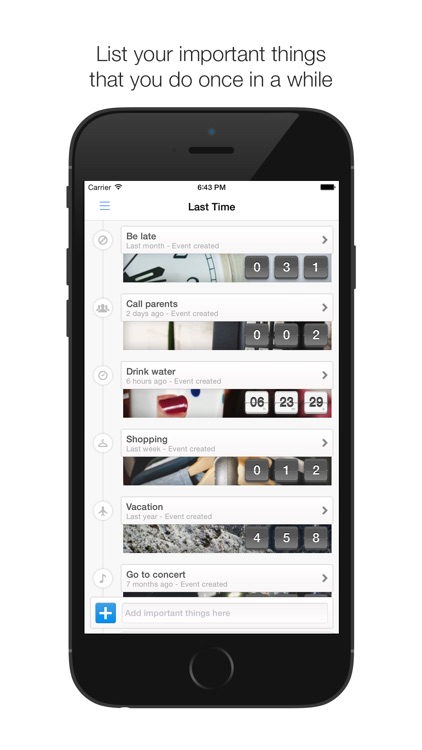 Last Time - track your important events