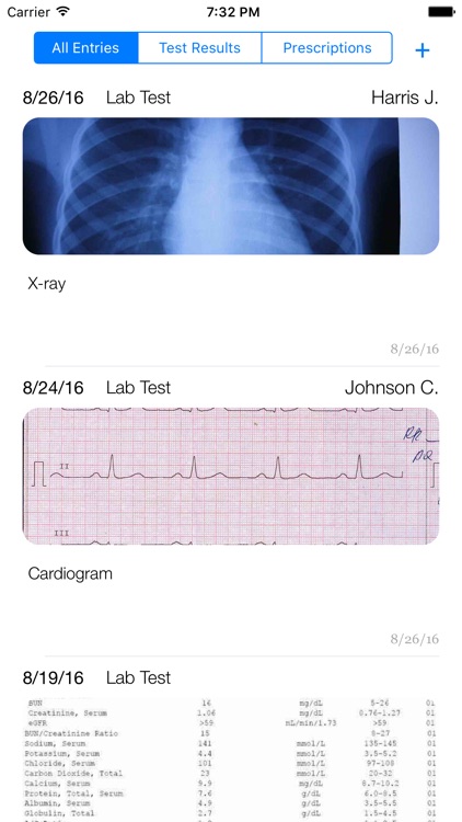 Electronic Medical Record - keep all your medical information including test results and prescriptions in one place