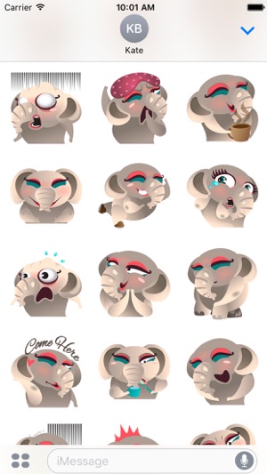 Dunbee, the funny elephant for iMessage Stickers(圖2)-速報App