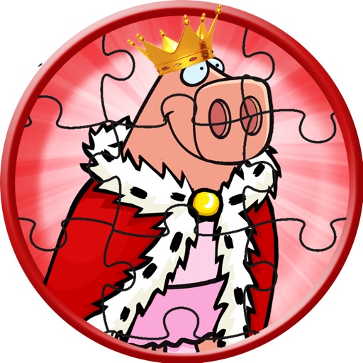 Pig Meets Queen Jigsaw Puzzle Game For Kids iOS App