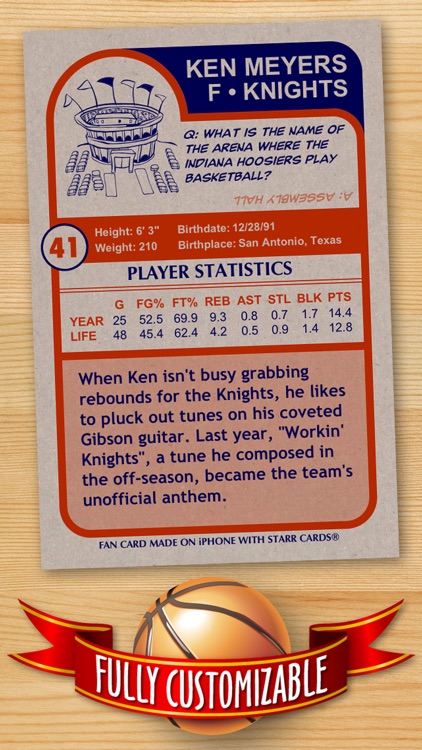 Basketball Card Maker (Ad Free) - Make Your Own Custom Basketball Cards with Starr Cards