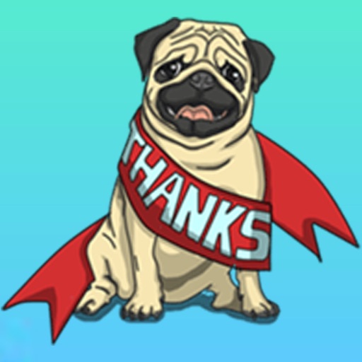 Sticker Pug Dog Hi icon