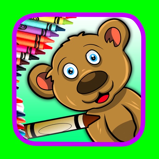 Game Bear Coloring Page for Kids Painting Design