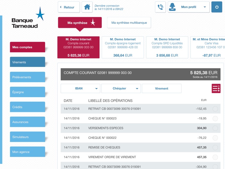 Banque Tarneaud pour iPad